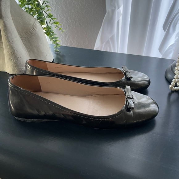Prada Metallic Charcoal Grey Flats Size 9 (39) - Picture 11 of 12